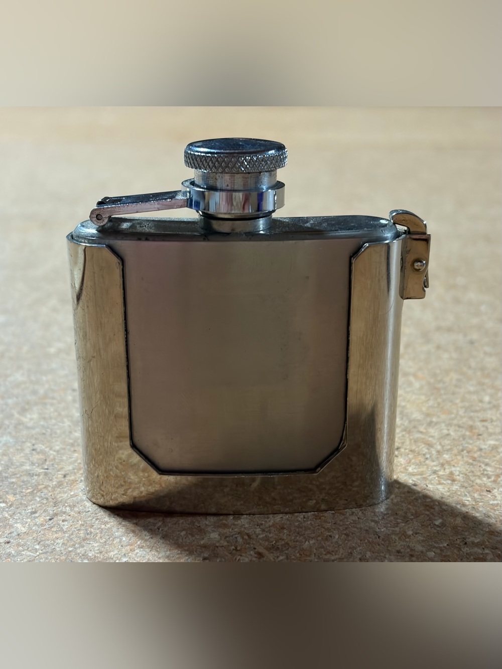 2 oz. Stainless Steel Metal Flask Removable Concealed Belt Buckle
